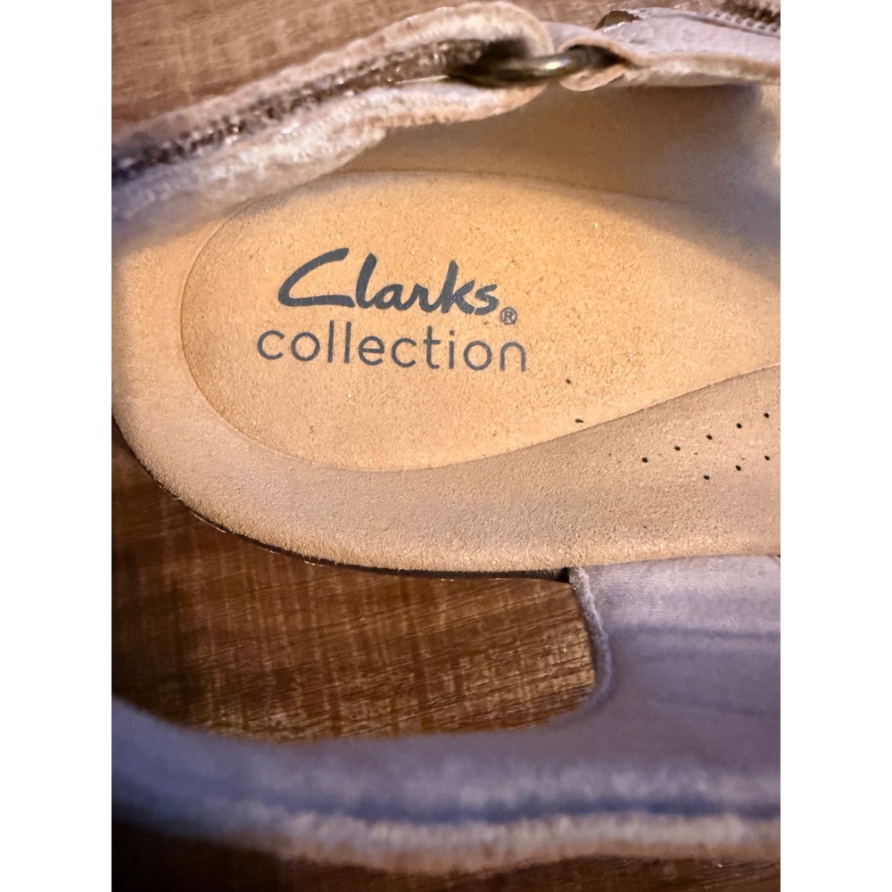 Clarks Collection Adjustable Leather Sandals Merliah Bonita Sand Sz 9.5W - Picture 7 of 7